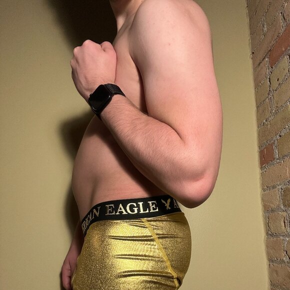 American Eagle Men's Metallic Gold 6" Boxer Brief (Medium) - Picture 2 of 8